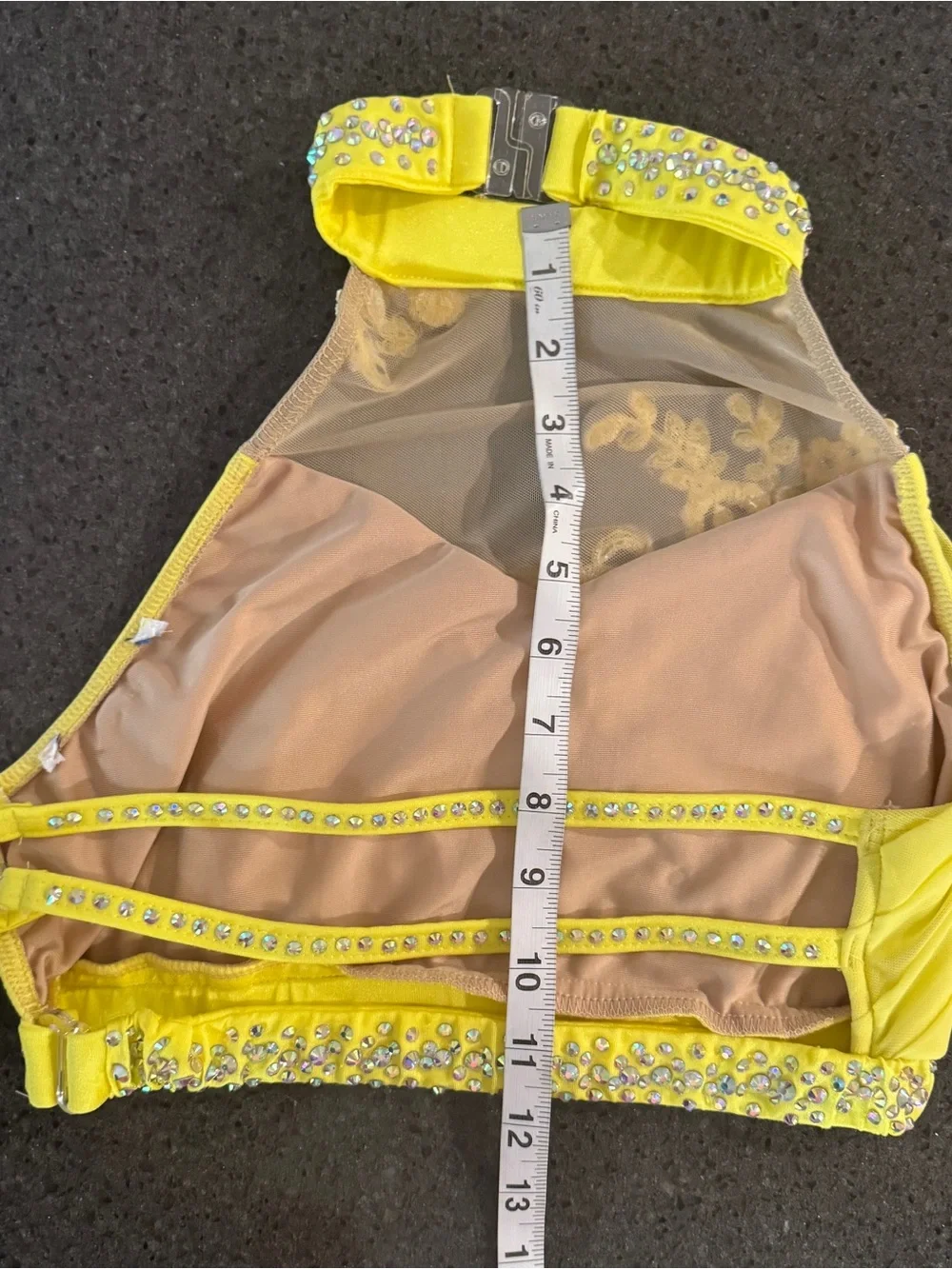 Yellow Embellished Two-Piece Dance Costume